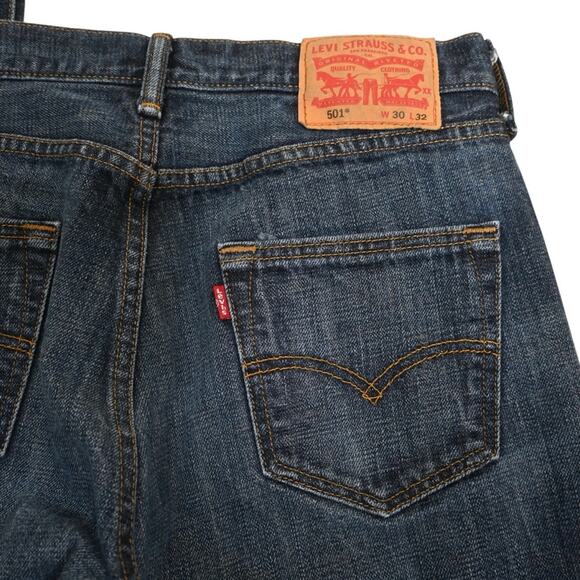 Levi's Men's 501 Button Fly Straight Leg Jeans 30x32 - Picture 7 of 11